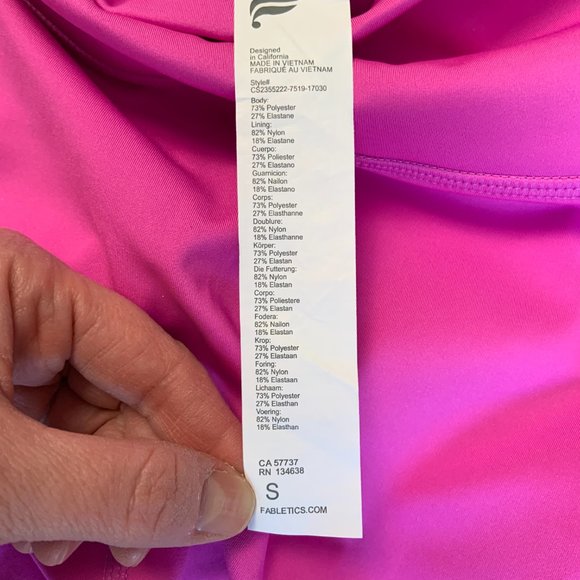 Fabletics Trinity Motion365+ High Waisted Capri Pink/Periwinkle Leggings Size S - Picture 11 of 15
